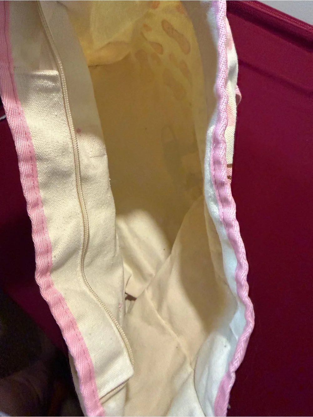 Hello Kitty Pink and Cream Canvas Kids Tote with Bow Pattern